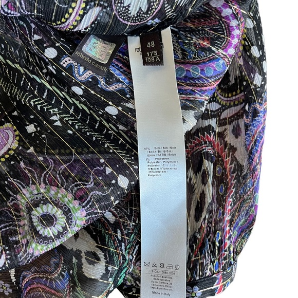 Roberto Cavalli Woman Silk Woven Blouse. Size 48 - Picture 9 of 11